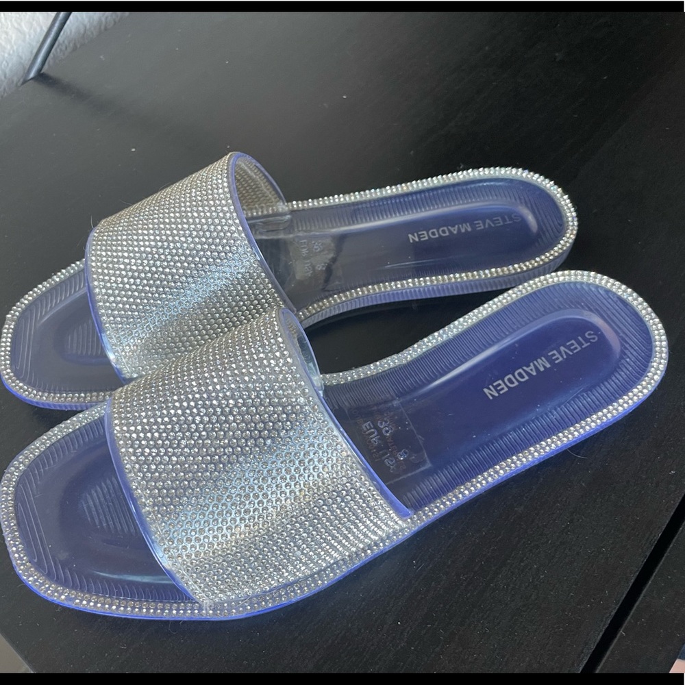 Steve Madden Clear Rhinestone Slides